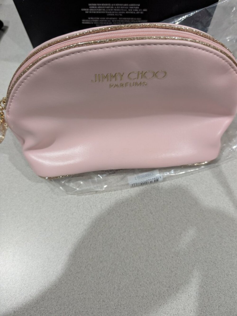 Jimmy choo pink gorgeous cosmetic case makeup pouch toiletry case travel case